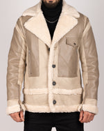 Aviator Bomber Jacket Beige