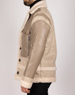 Aviator Bomber Jacket Beige