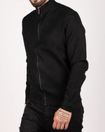 Casual Zip Up Sweater Black