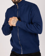 Casual Zip Up Sweater Navy