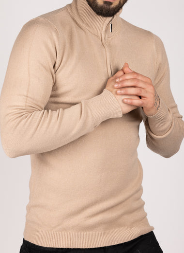 Half Zip Sweater Beige