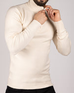 Half Zip Sweater White