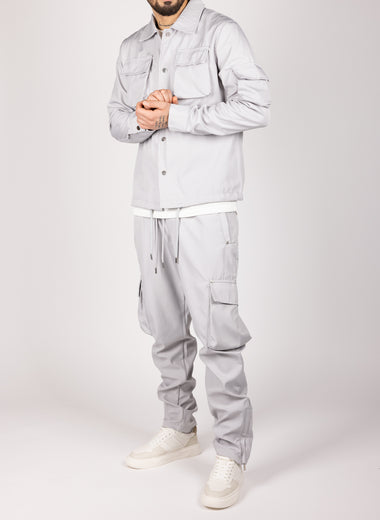 Utility Cargo Jacket and Joggers Set Grey