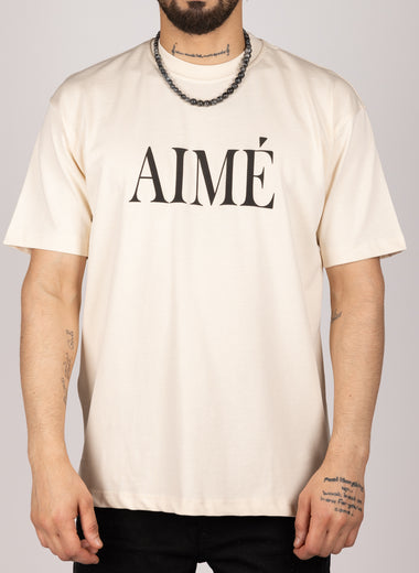 AIME Print T-Shirt Beige