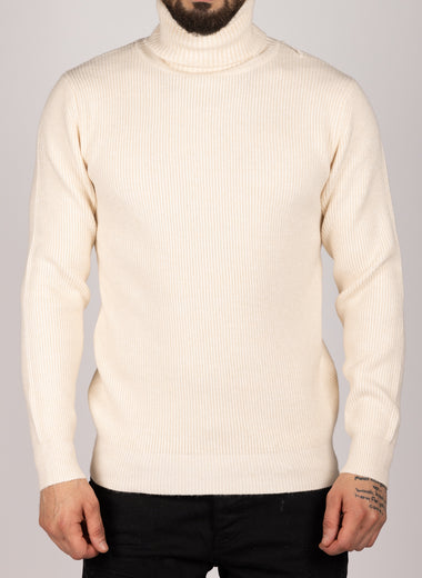 Knitted Roll Neck Sweater White