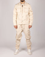 Utility Cargo Jacket and Joggers Set Beige