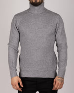 Knitted Roll Neck Sweater Grey