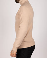 Knitted Roll Neck Sweater Beige