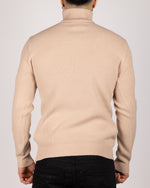 Knitted Roll Neck Sweater Beige