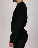 Ribbed Knit Crewneck Sweater Black