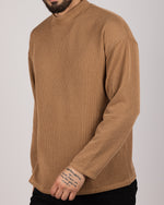 Oversized Casual Sweatshirt Camel