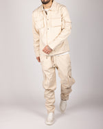 Utility Cargo Jacket and Joggers Set Beige