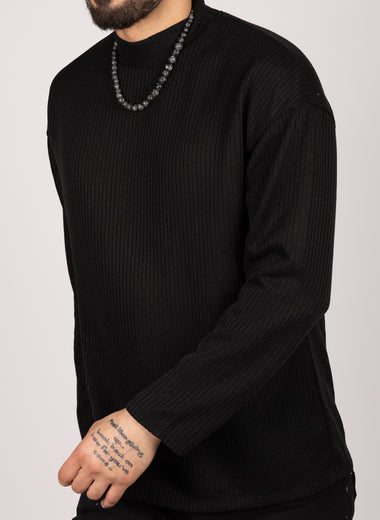 Oversized Casual Sweatshirt Black