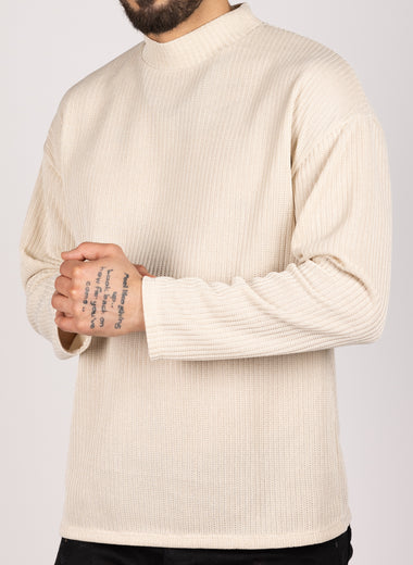 Oversized Casual Sweatshirt Beige