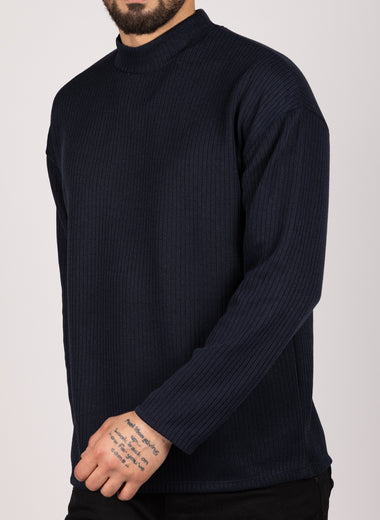 Oversized Casual Sweatshirt Navy