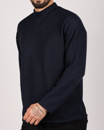 Oversized Casual Sweatshirt Navy