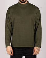 Oversized Casual Sweatshirt Khaki Green