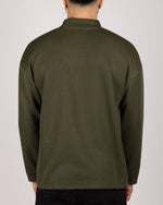 Oversized Casual Sweatshirt Khaki Green