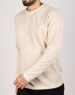 Causal Loose Crewneck Sweatshirt Beige