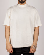 Leaf Pattern Crew Neck T-Shirt White