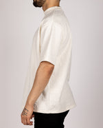 Leaf Pattern Crew Neck T-Shirt White