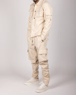 Utility Cargo Jacket and Joggers Set Beige