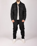 Utility Cargo Jacket and Joggers Set Black