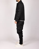 Utility Cargo Jacket and Joggers Set Black