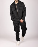 Utility Cargo Jacket and Joggers Set Black