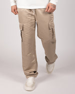 Flap Pocket Cargo Joggers Beige