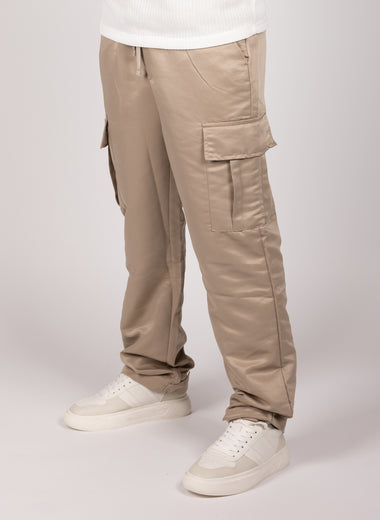 Flap Pocket Cargo Joggers Beige