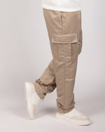 Flap Pocket Cargo Joggers Beige