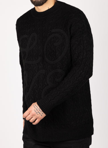 LOVE Cable Knit Sweater Black