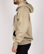 Riches Pattern Oversized Hoodie Khaki Green