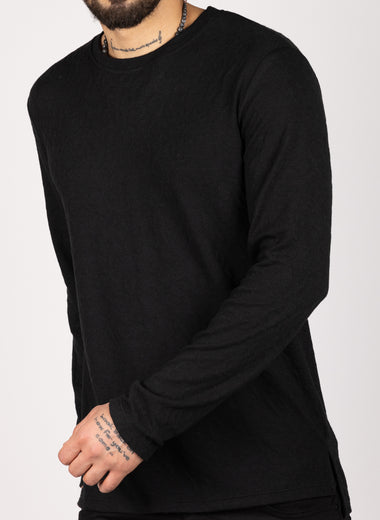 Textured Crewneck Sweater Black