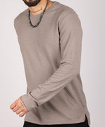 Textured Crewneck Sweater Grey