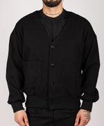 V-Neck Casual Cardigan with Pockets Black