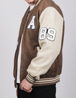 Brown Wolf Design Baseball Bomber