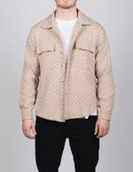 Beige Diamond Pattern Overshirt