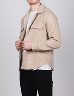 Beige Diamond Pattern Overshirt