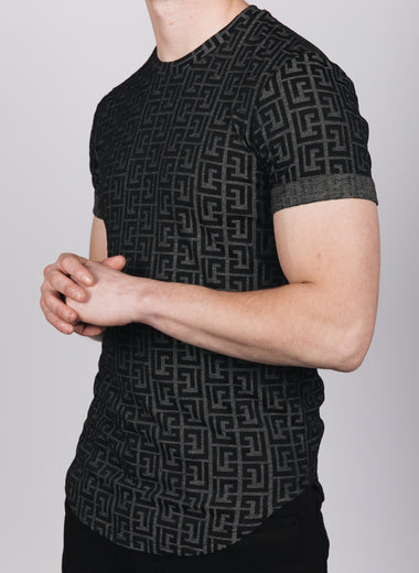 Muscle Fit Black Maze T-Shirt