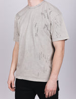 Grey Rip Detail Acid Wash T-Shirt