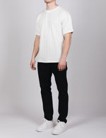 White Knit Pattern T-Shirt