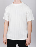 White Knit Pattern T-Shirt