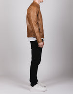 Camel PU Leather Biker Jacket