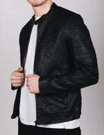 Black PU Leather Biker Jacket