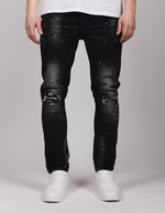 ORSI Washed Paint Splatter Jeans Black