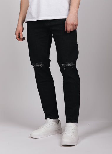 Black 2Y Knee Ripped Jeans