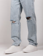 Blue Riches Washed Knee Rip Jeans