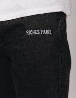 Black Riches Washed Knee Rip Jeans